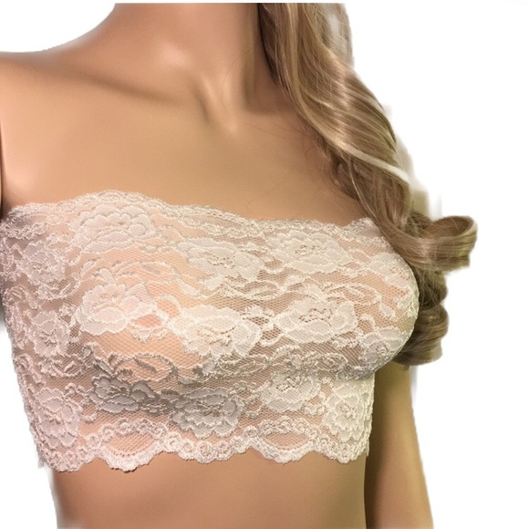 ALLY ROSE TOPPERS White Lace Modesty Bandeau Cami - Picture 1 of 6